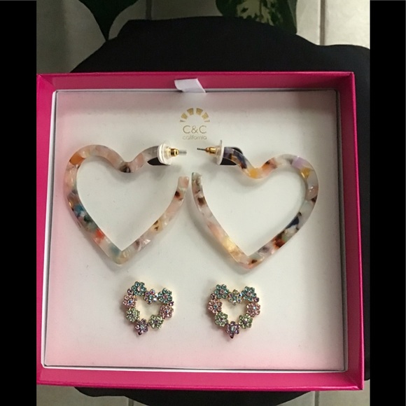 C&C California Jewelry - C&C Collection Heart Shape Earrings